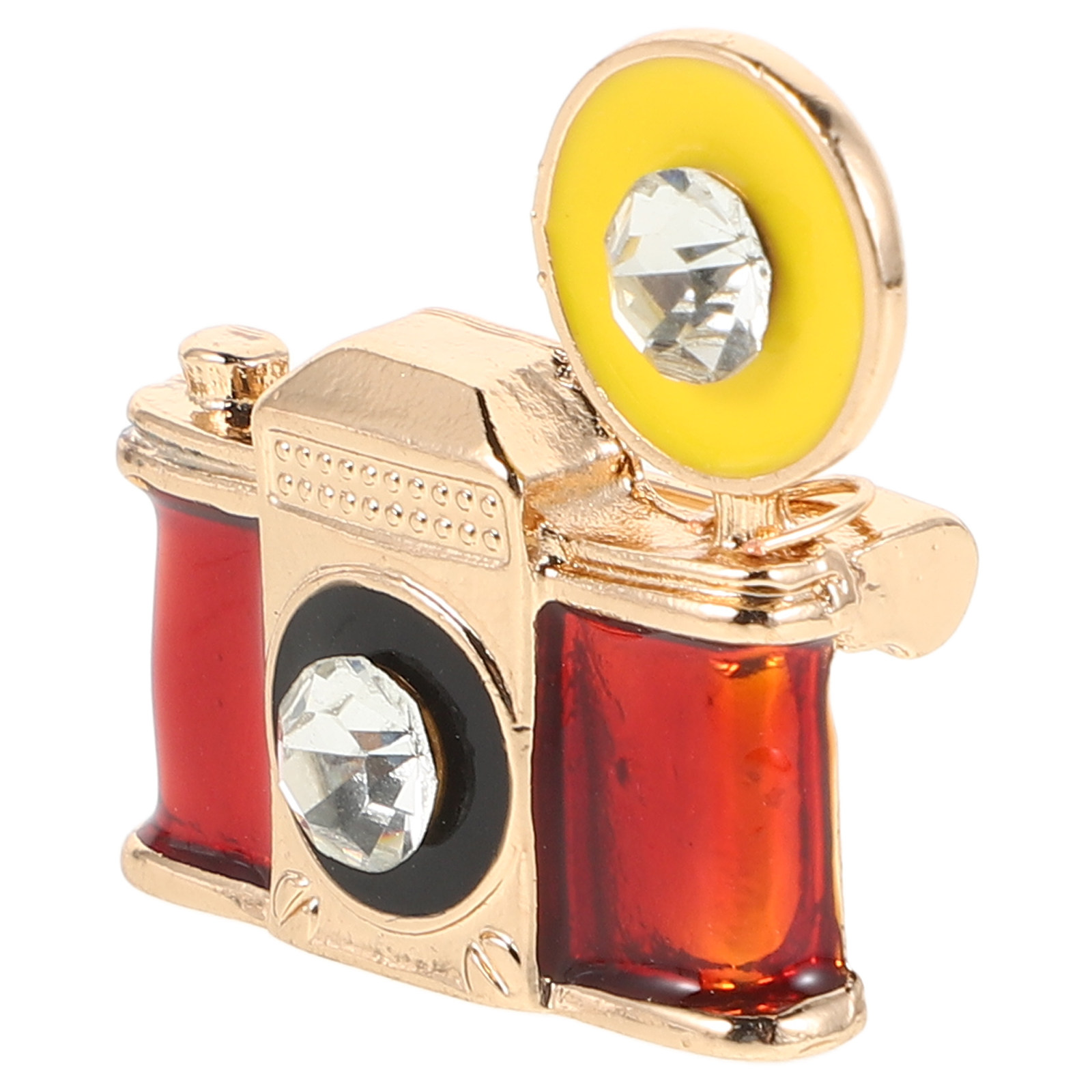 Vintage Fashion Photographers - Vintage Enamel Camera Brooch with Sparkling