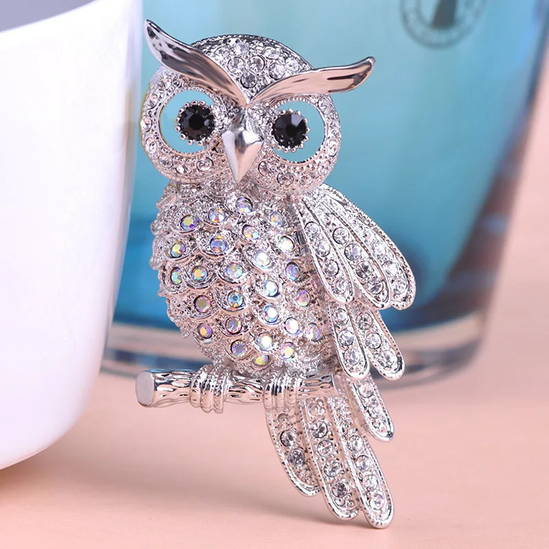Vintage Fashion Hijab - BUCOMEOI Large Bird Owls Vintage Brooches