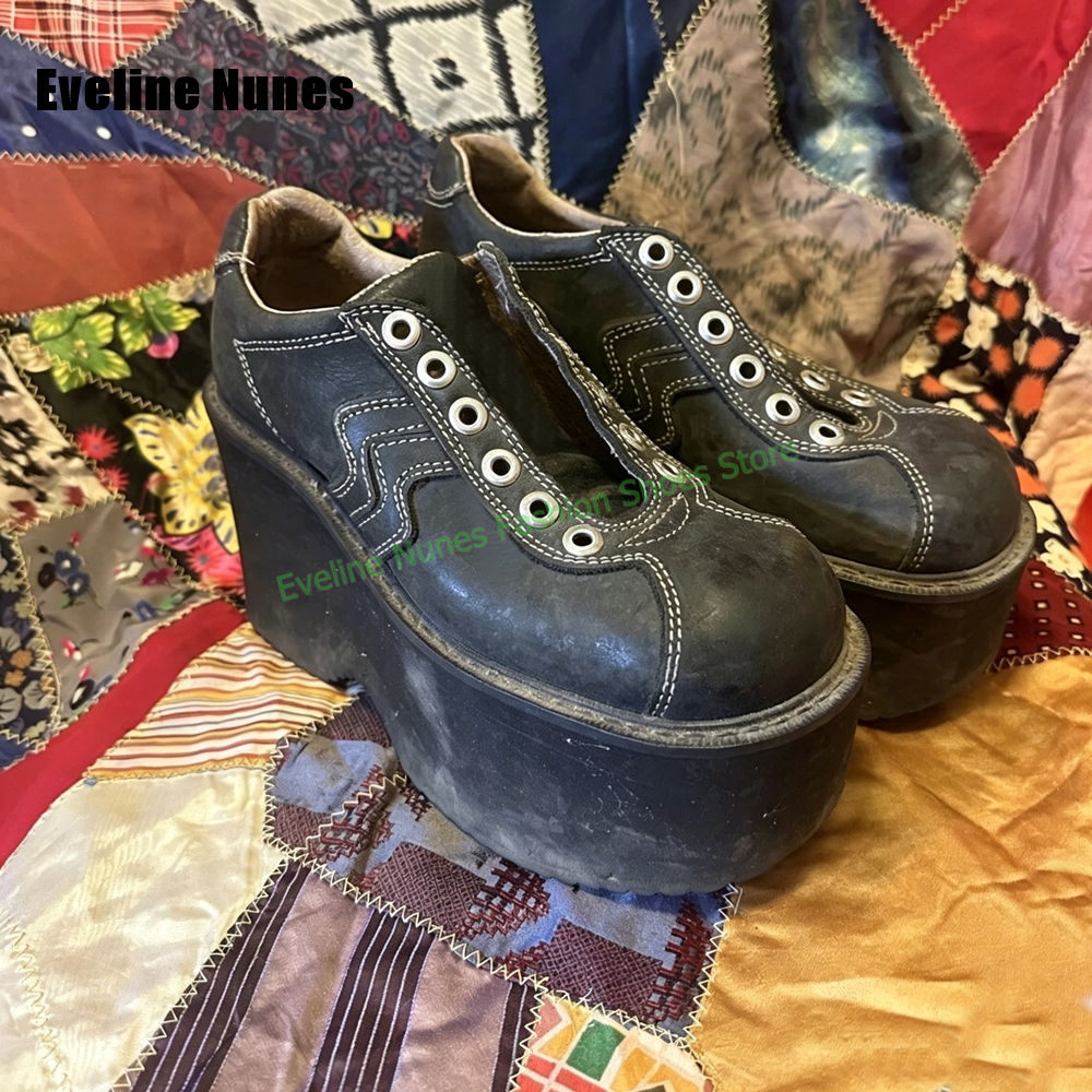 Vintage Style Women Fashion - Y2K Platform Wedge Fashion Pumps Round