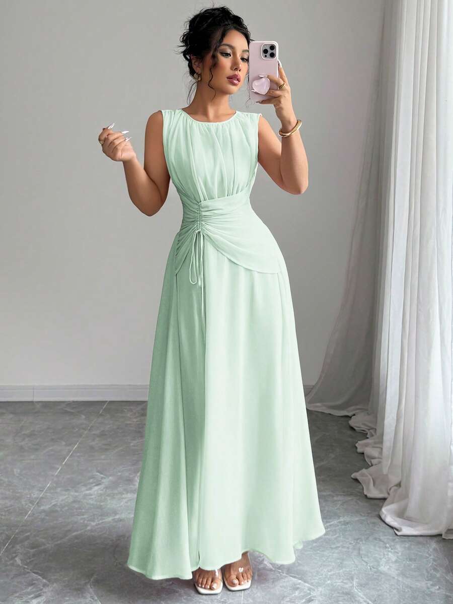 Women Mint Green Sleeveless Ch - French Vintage Fashion recension och pris
