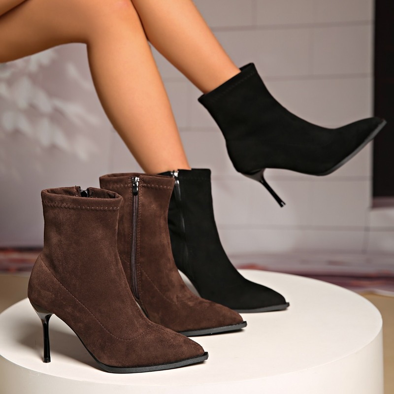 Fashion Pointed Toe Side Zippe - French Vintage Fashion recension och pris