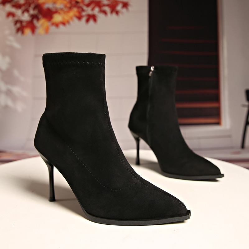 Fashion Pointed Toe Side Zippe - French Vintage Fashion recension och pris