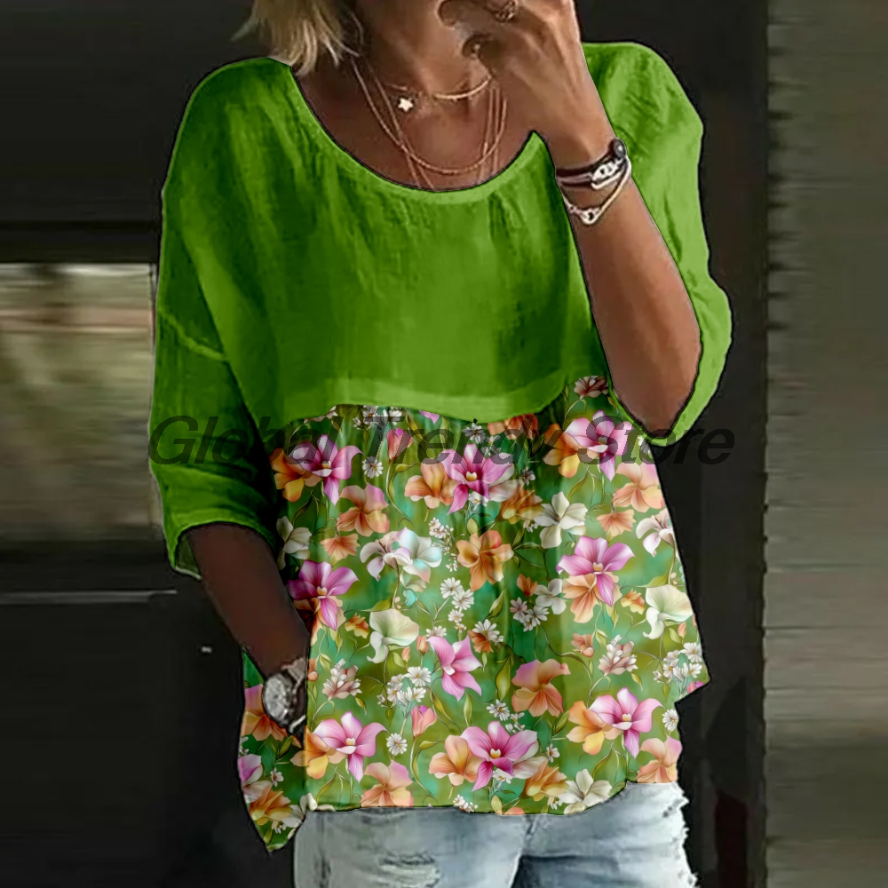 Women's Casual Floral Print 3/ - Printed Floral Shirt recension och pris