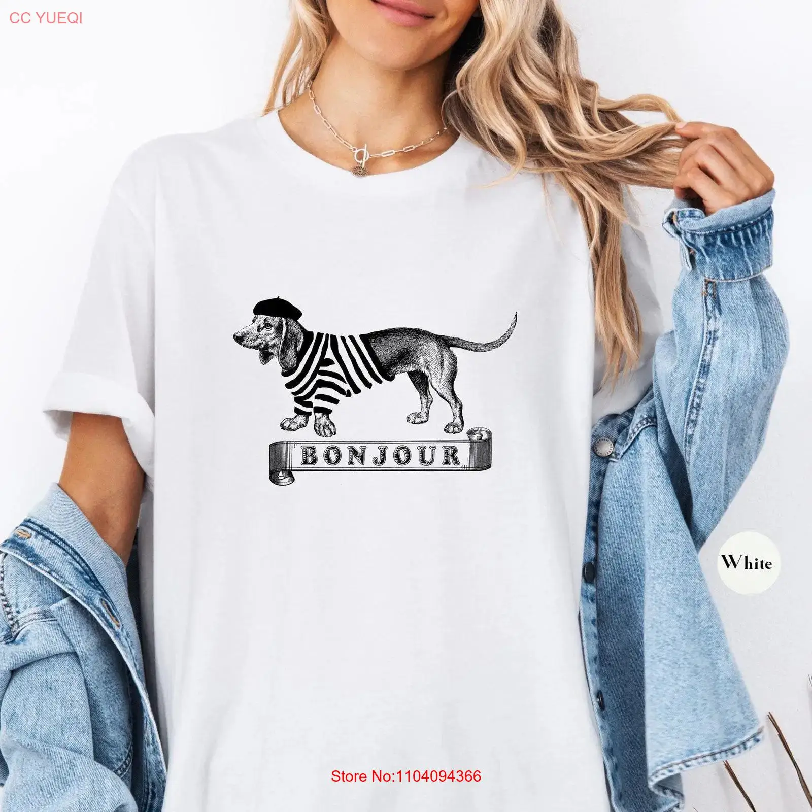 Dachshund Mom Bonjour T Shirt  - French Vintage Fashion recension och pris