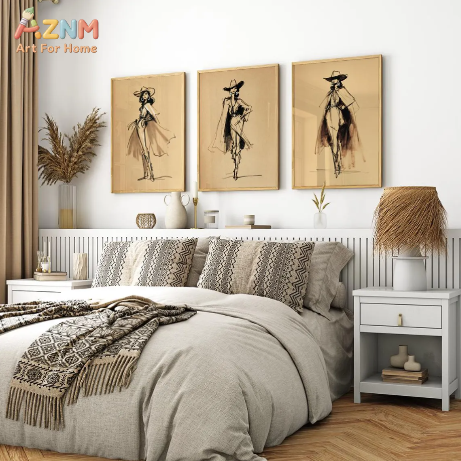 AZNM Vintage Cowgirl Sketch Ca - Vintage Fashion Sketches recension och pris