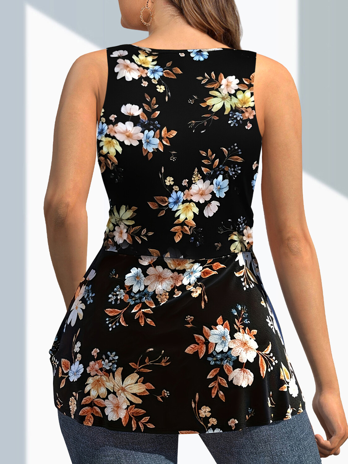 Plus Size Womens V Neck Camis  - Printed Floral Shirt recension och pris