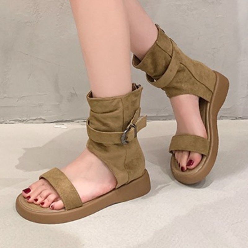 Women's Round Open Toe Solid C - Vintage And Modern Fashion recension och pris
