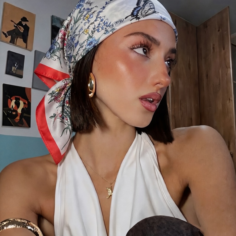 Fashion Square Silk Scarf Vint - Vintage Fashion Hijab recension och pris
