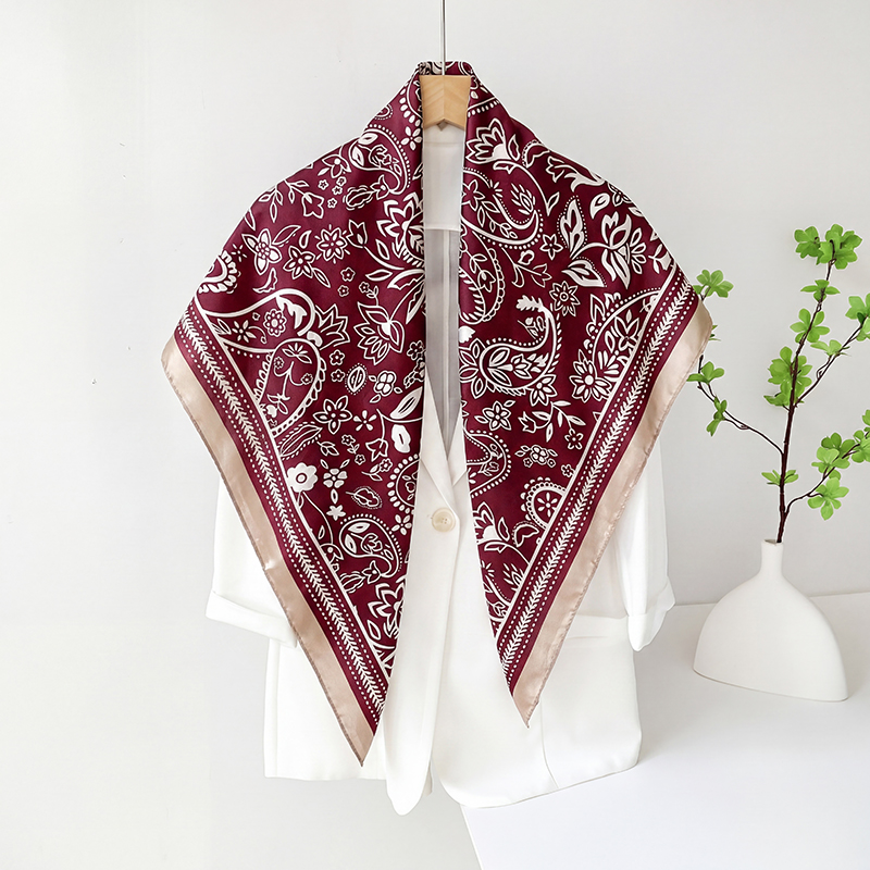 Vintage Satin Square Scarf Wom - Vintage Fashion Hijab recension och pris