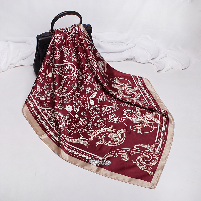 Vintage Satin Square Scarf Wom - Vintage Fashion Hijab recension och pris