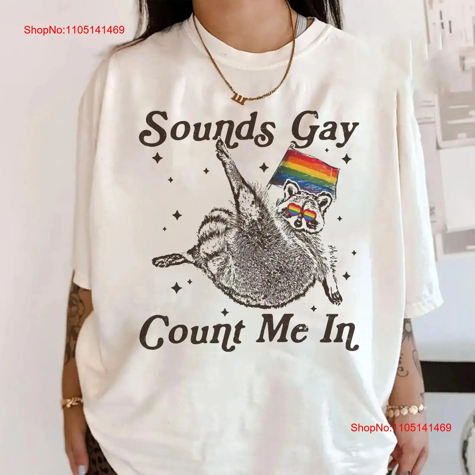 Sounds Gay Count Me In Racoon  - Vintage Fashion Community recension och pris