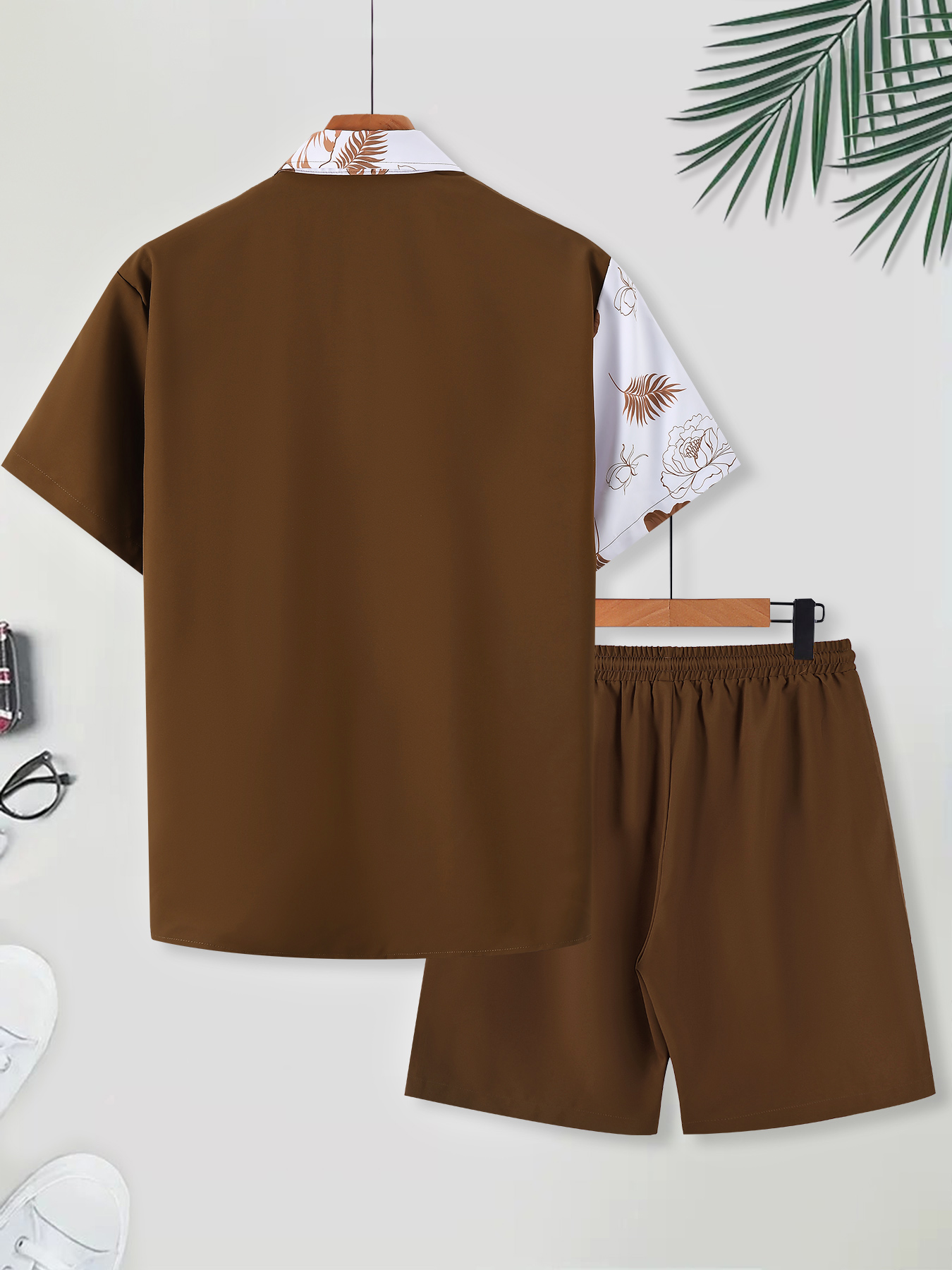 Men's Brown & White Color Bloc - Printed Floral Shirt recension och pris