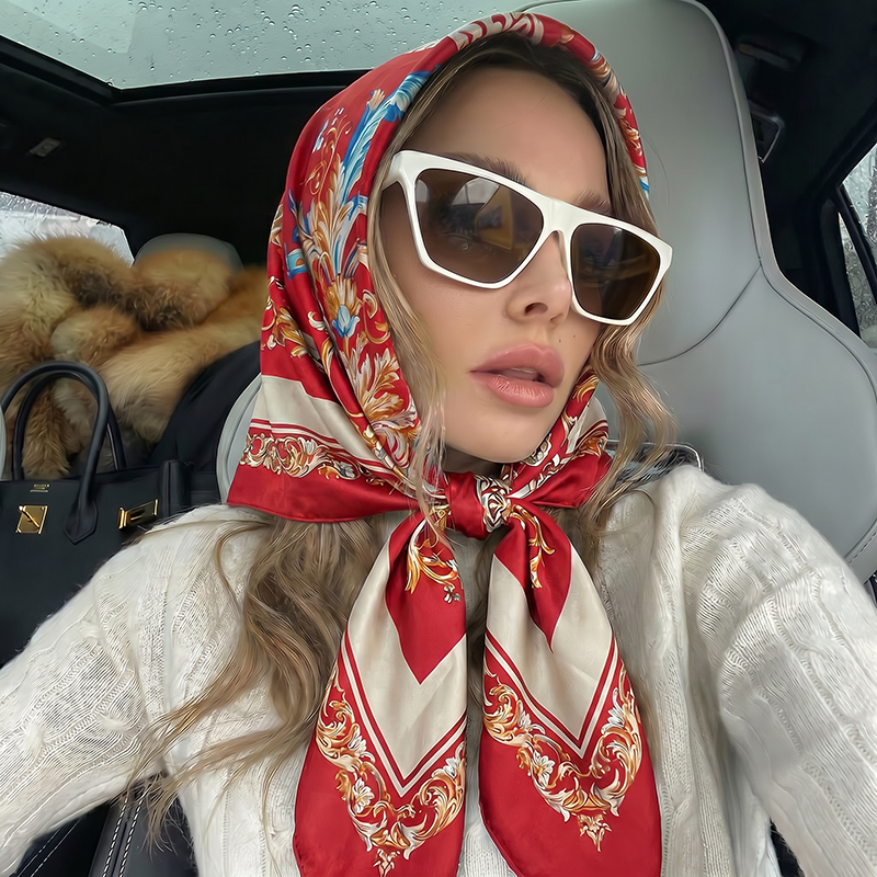 Vintage Satin Square Scarf Eur - Vintage Fashion Hijab recension och pris