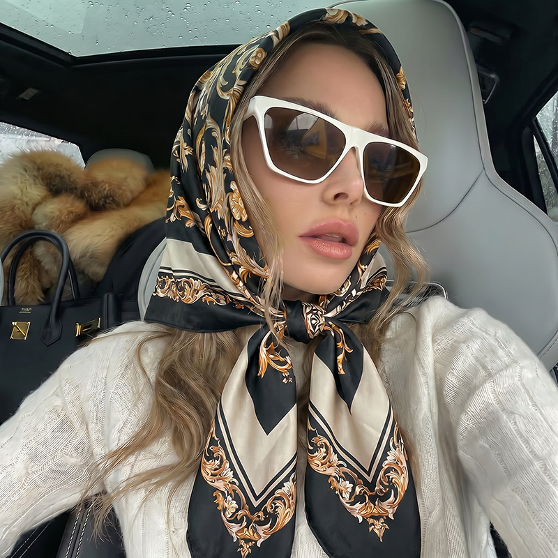 Vintage Satin Square Scarf Eur - Vintage Fashion Hijab recension och pris