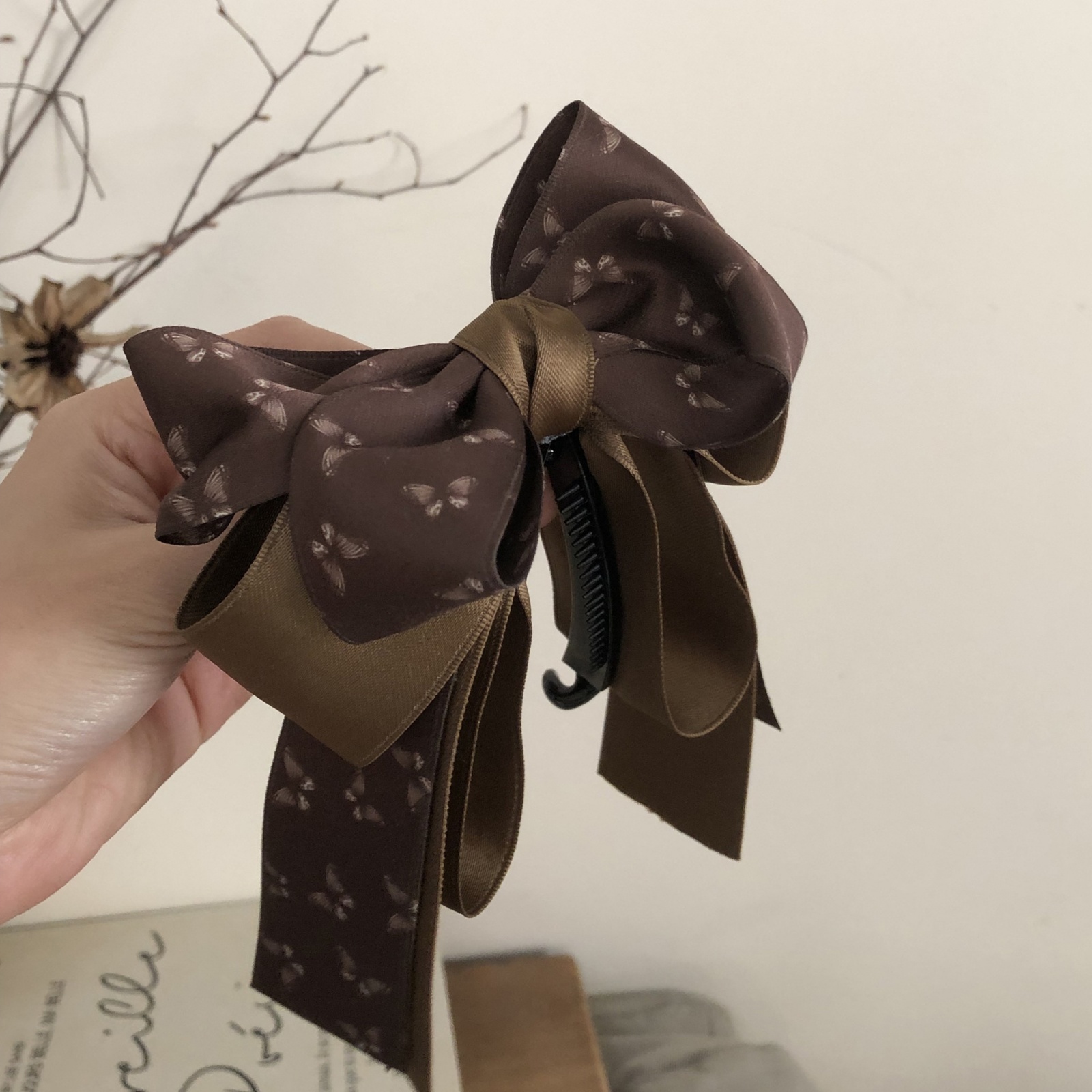 1 Pc Fabric Large Bow Hair Cli - French Vintage Fashion recension och pris