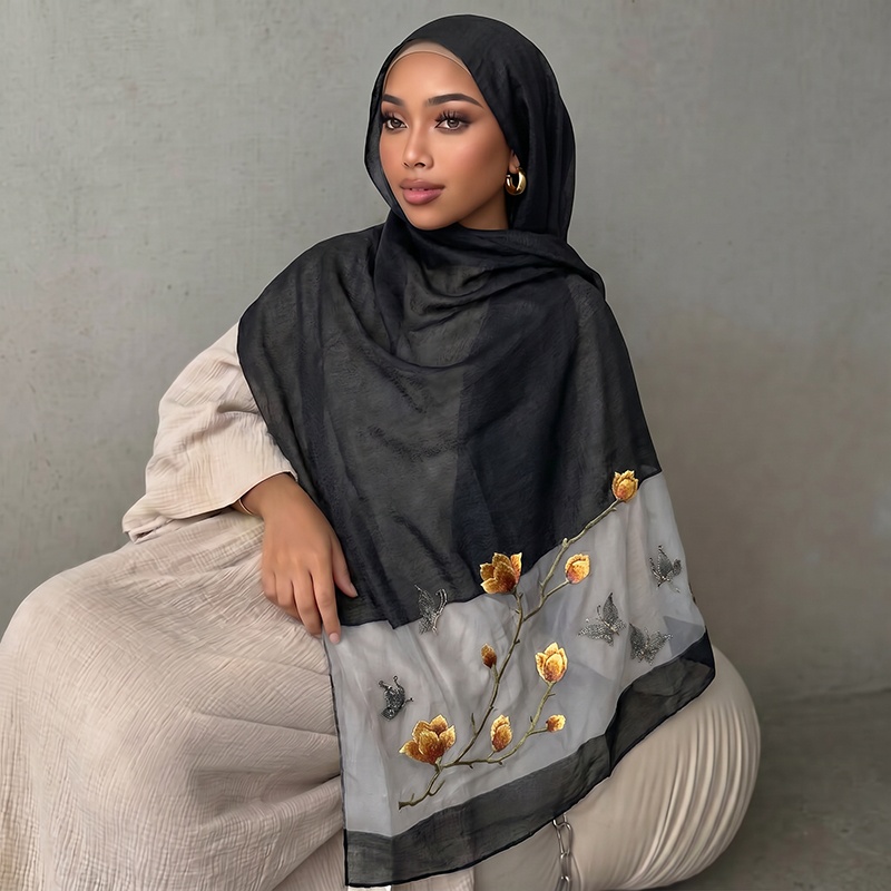 Scarf Print Hijab Bandana Silk - Vintage Fashion Hijab recension och pris