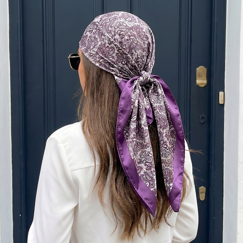 Luxury Satin Square Scarf Vint - Vintage Fashion Hijab recension och pris